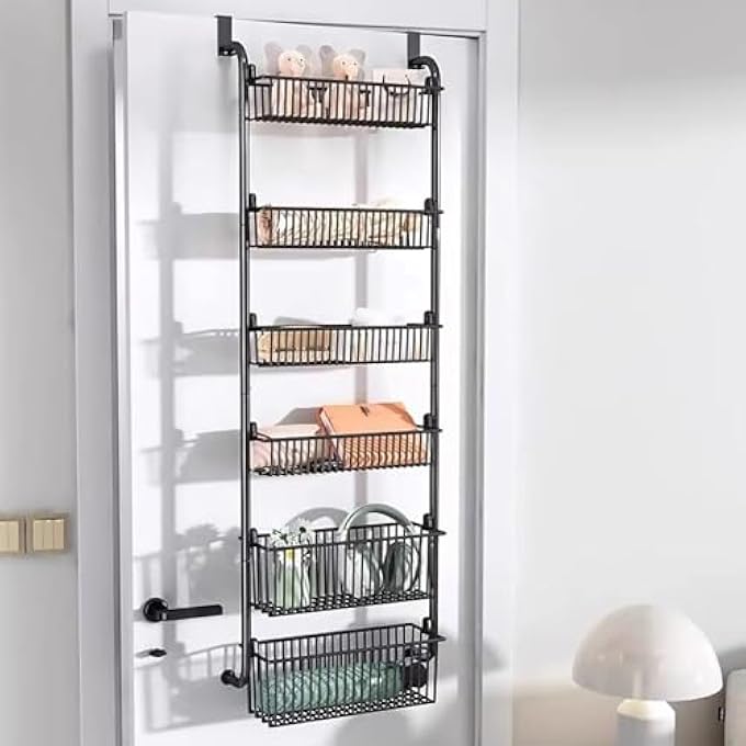 rayihni OVER DOOR HANGING ORGANIZER STORAGE,BEHIND DOOR ORGANIZER,SPACE-SAVING ORGANIZER,BATHROOM ORGANIZER PERSPECTIVE WINDOW WALL MOUNT RACK FOR CLOTHES, SUNDRIES (BLACK) - Image 1